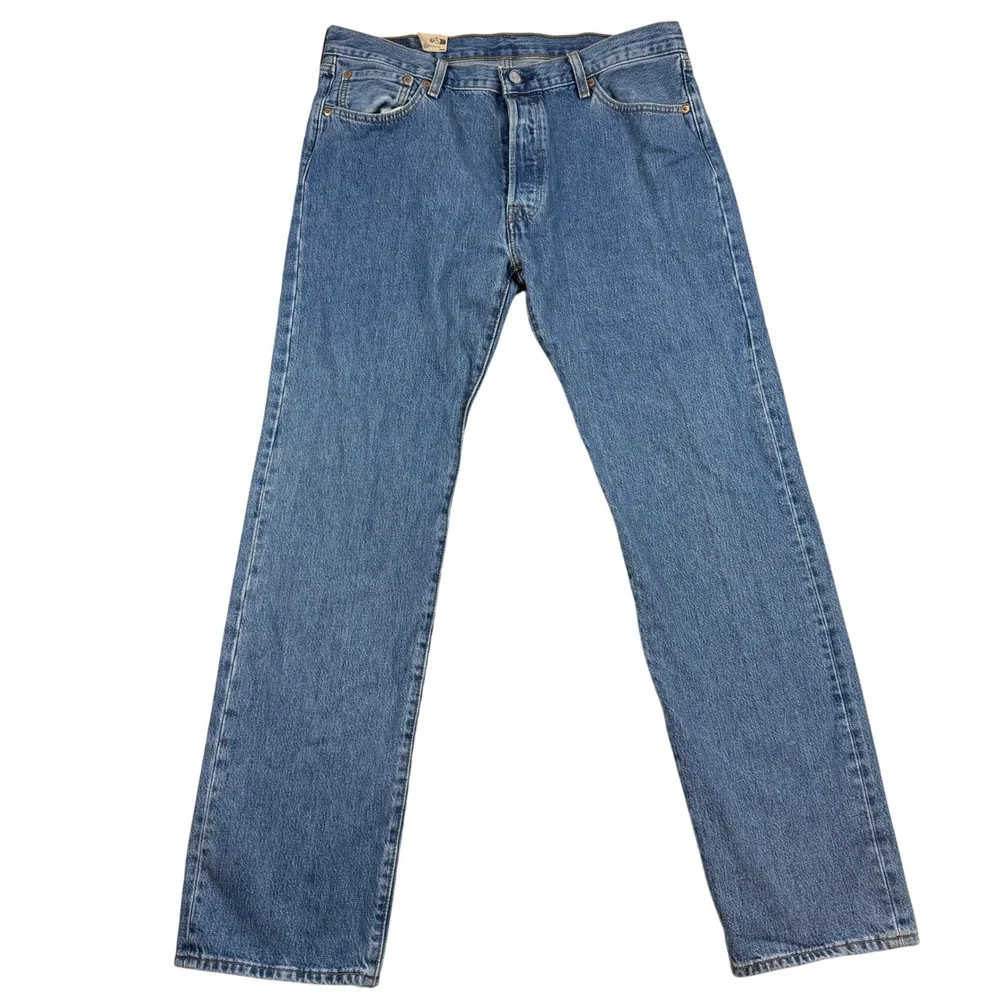 Levi's 501 Original Fit Jeans Mens 36x34 Blue Medium Wash Straight Leg Denim NWT
